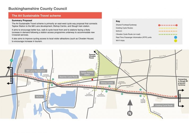 Bath Road shared footway-cycleway scheme route