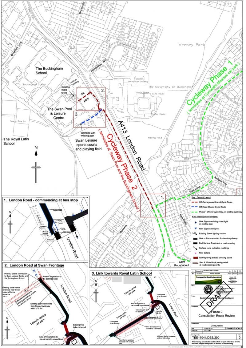Extension plans: the final phase of the Buckingham to Winslow cycleway in London Road